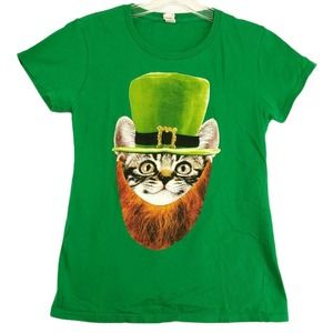 Cat Leprechaun S Graphic Tee Green St Patricks Day